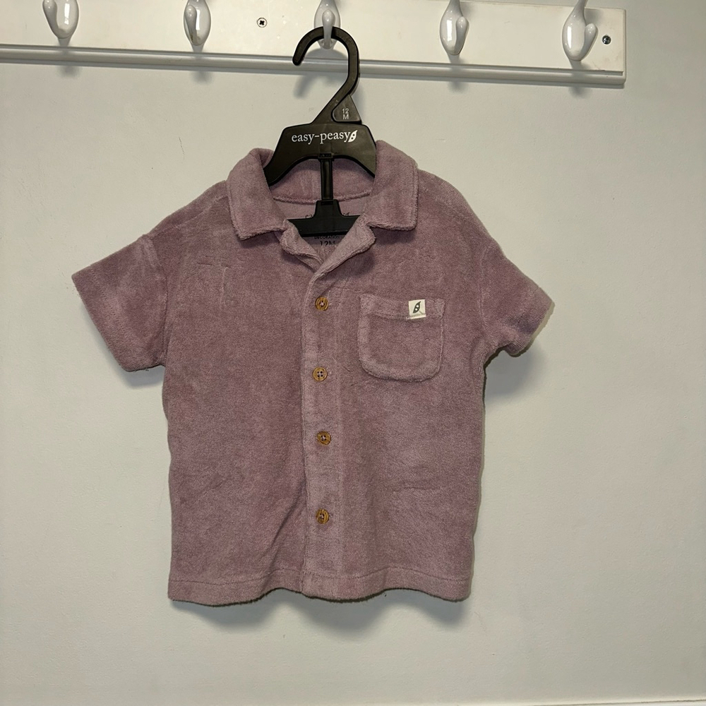 Boys Girls easy-peasy Set Size 12M Purple NWOT NEW Organic cotton Terry Cloth
